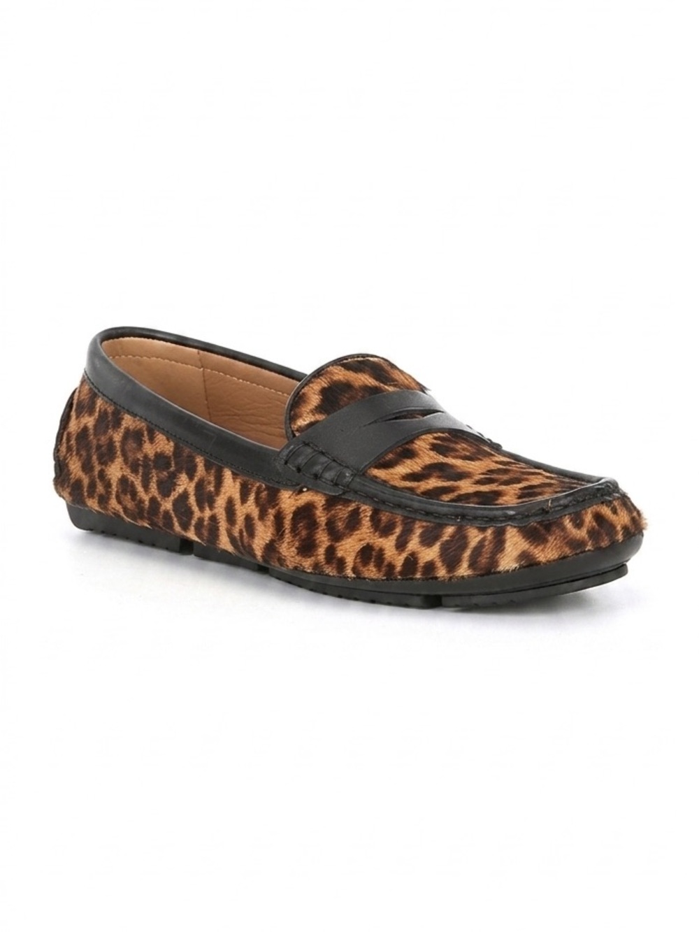 Flag LTD Womens Leopard Leather Loafer Moccasin Shoes